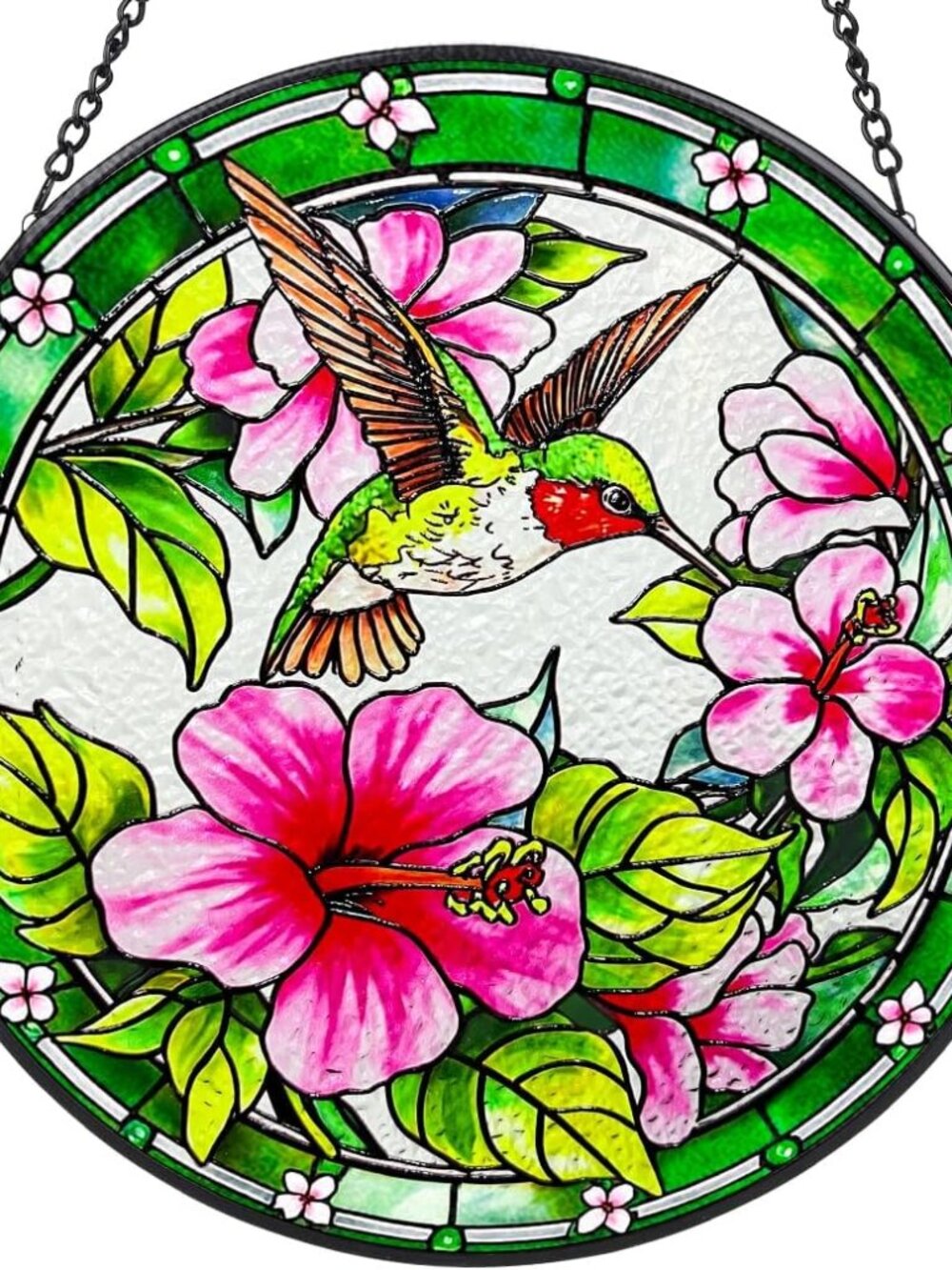 Hummingbird Suncatchers for Window - 8 inch Stained Glass Sun Catcher